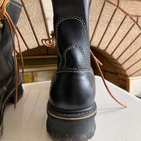 Vintage Honcho Black Leather Logger Boots Made in R.O.C. Mens 9.5